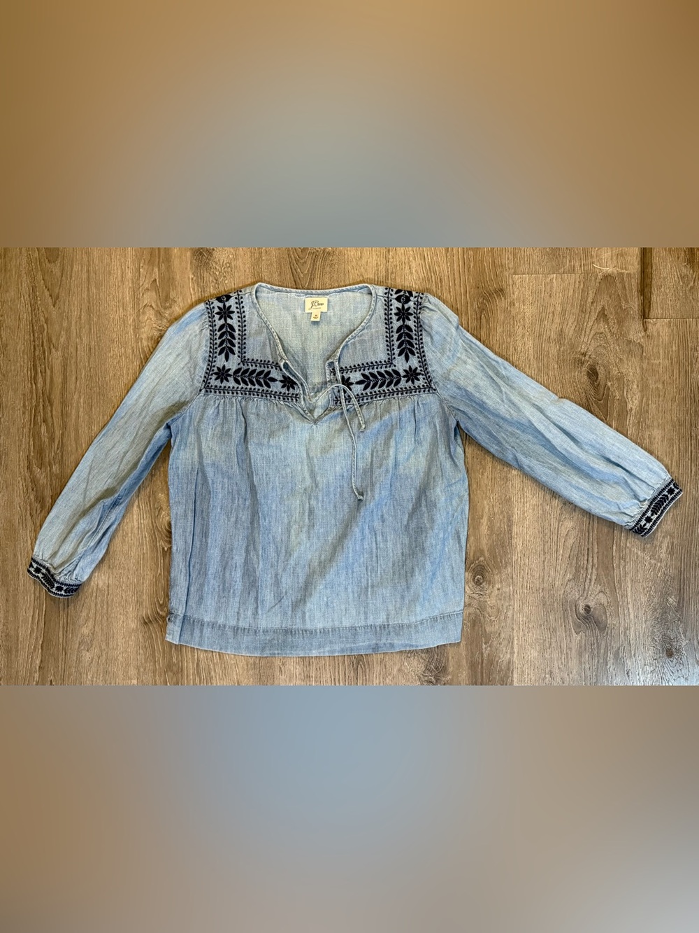 J.Crew Embroidered chambray top - Picture 2 of 8